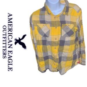 FREE with Purchase‼️ American Eagle Outfitters Flannel🦅 💛🩶🤍